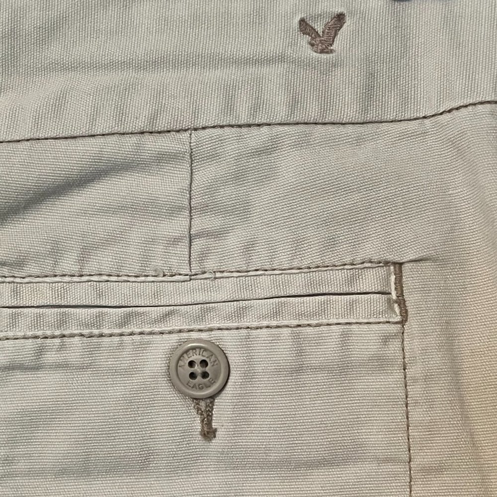 Y2K American Eagle Khaki Stretch Mini Skirt - Size 4 - CB23010 - Picture 4 of 4